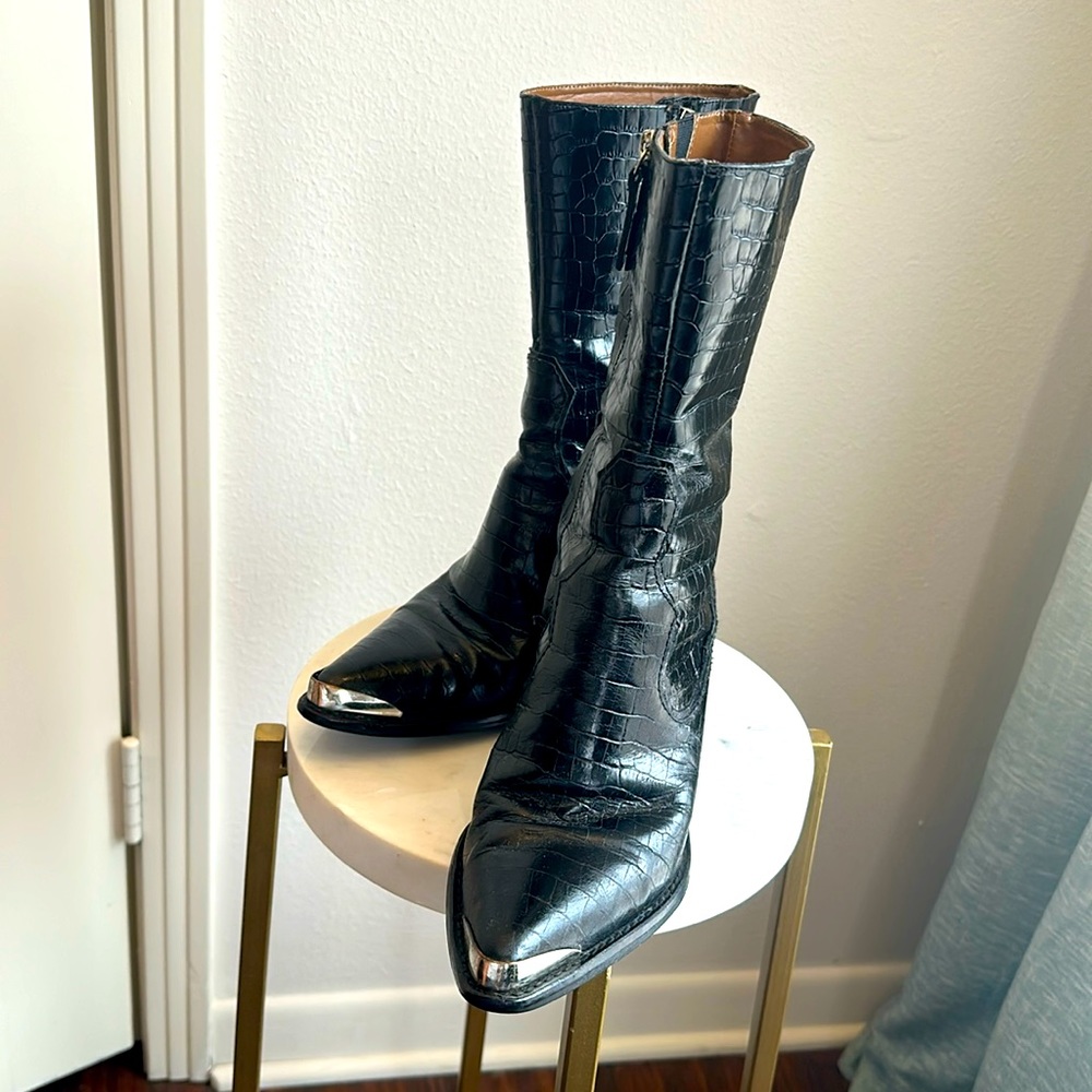 ZARA Leather Cowboy Boots